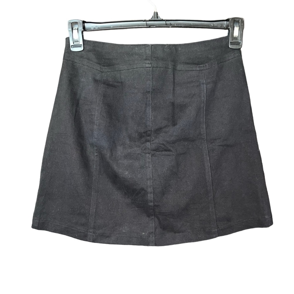 Charlotte Russe Black Mini Skirt with Front Buttons - Picture 2 of 5